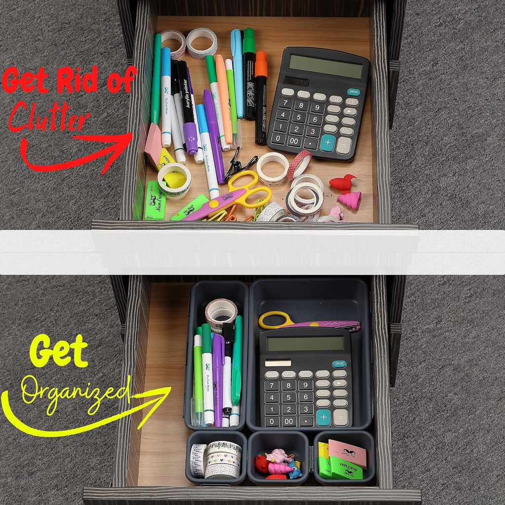 Interlocking Expandable Drawer Organizer - 8 Piece Set