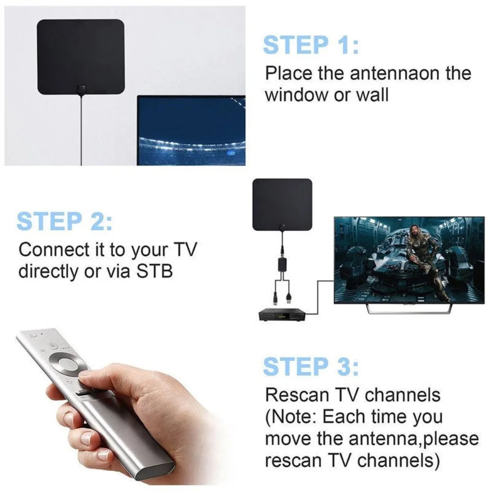 Long-Range HD Digital TV Antenna – Indoor/Outdoor Signal Amplifier