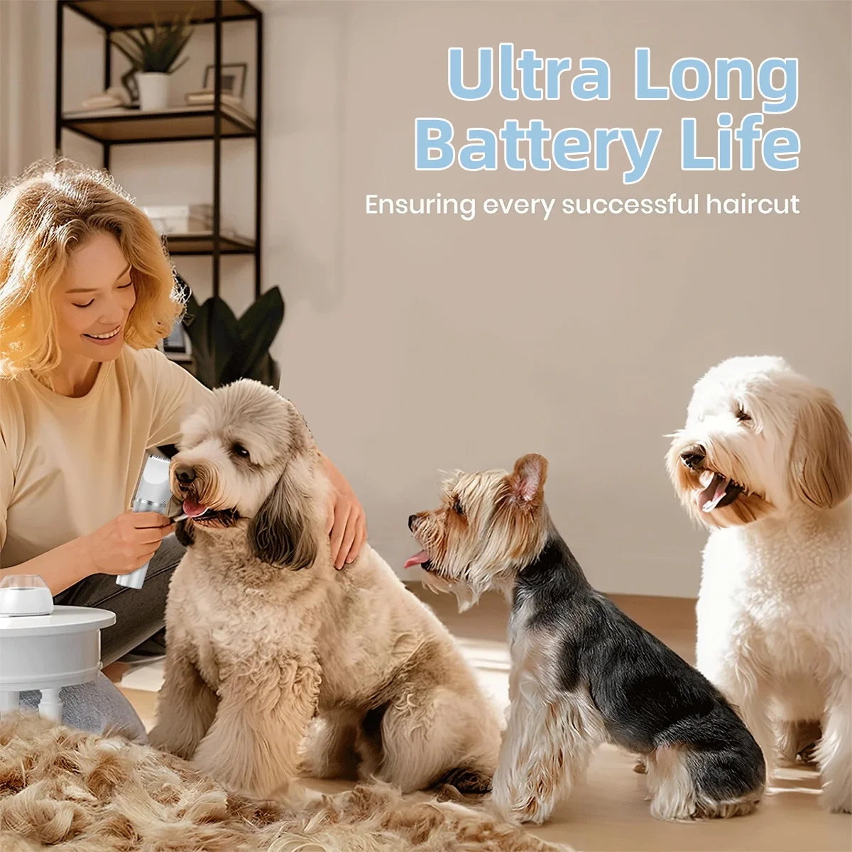 4-In-1 Low-Noise Rechargeable Pet Grooming Clippers Kit