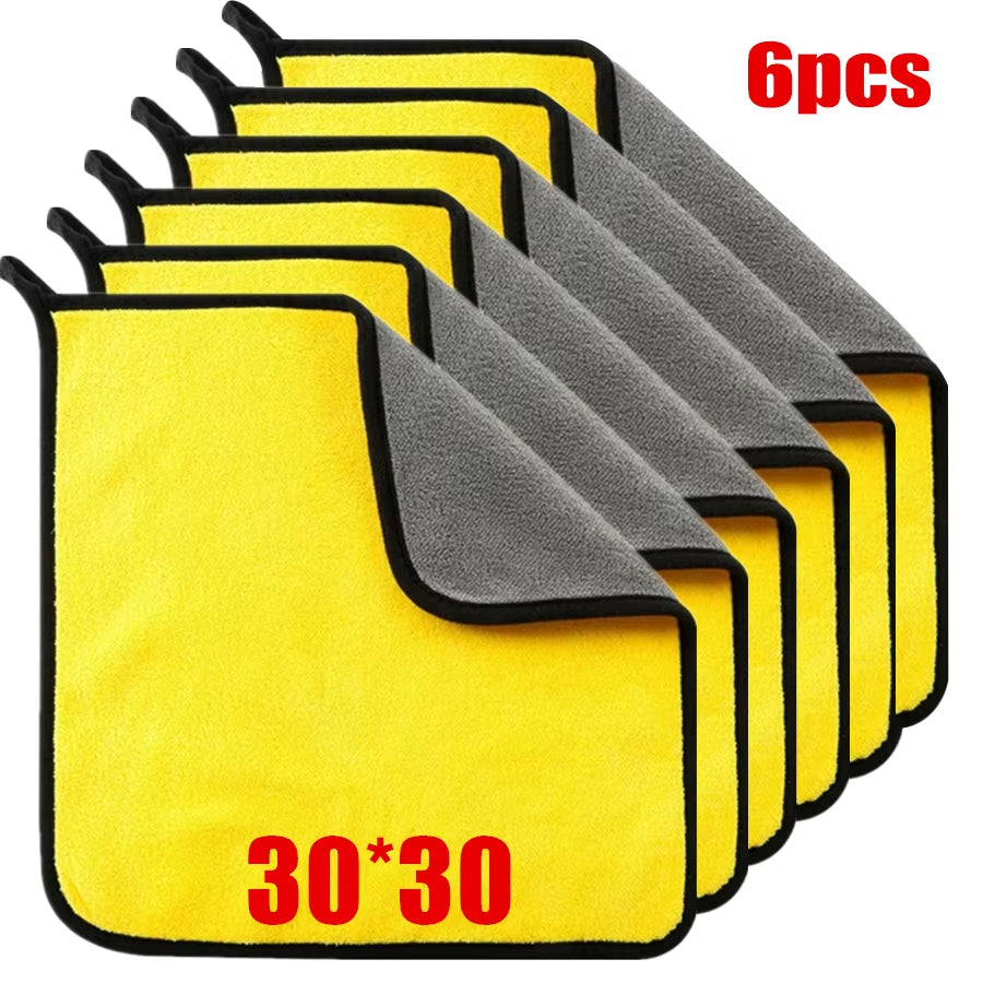 Doublelayer Microfiber Car Body Towels – Ultra-Thick Wash & Dry Cloths