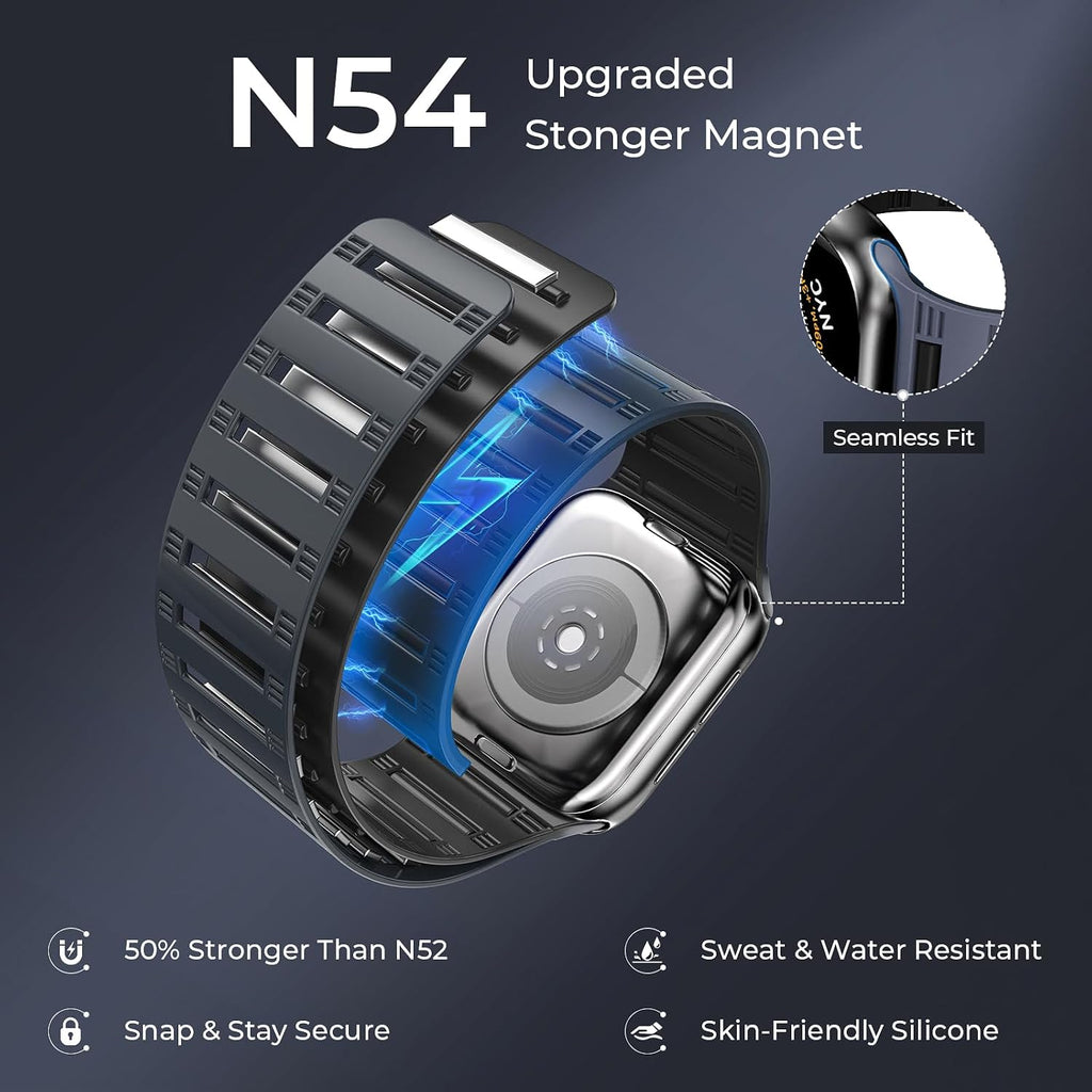 Magnetic Silicone Watch Band — Snap-On Universal Fit