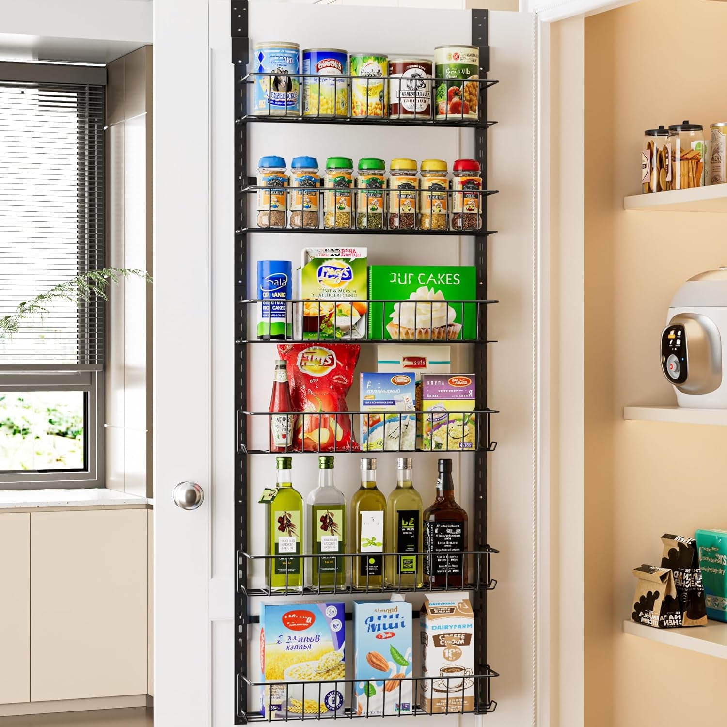 6-Tier Adjustable Over-The-Door Pantry Organizer